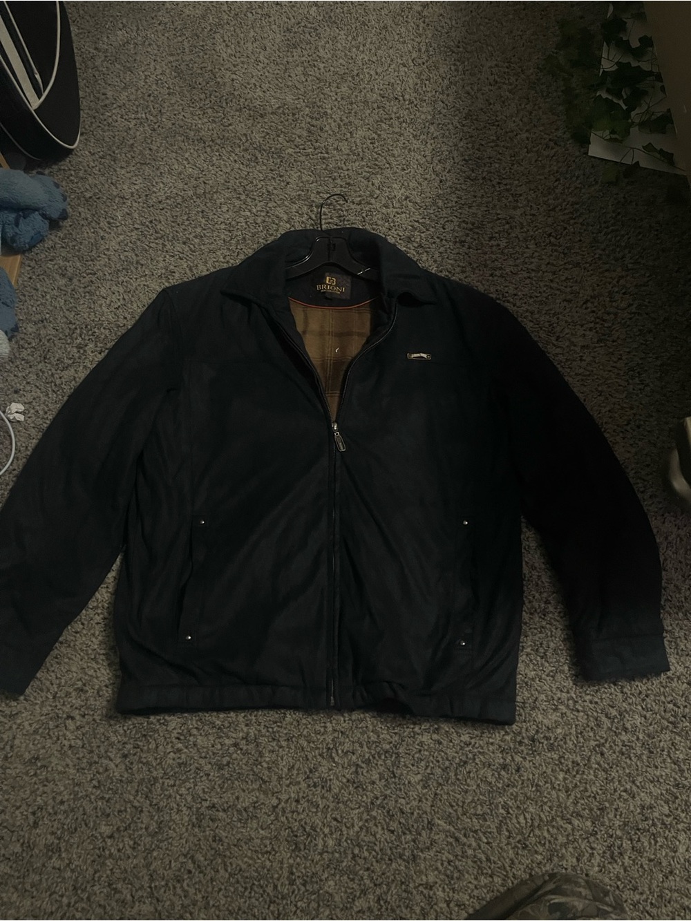 Brixton Black Bomber Jacket with Zip Front